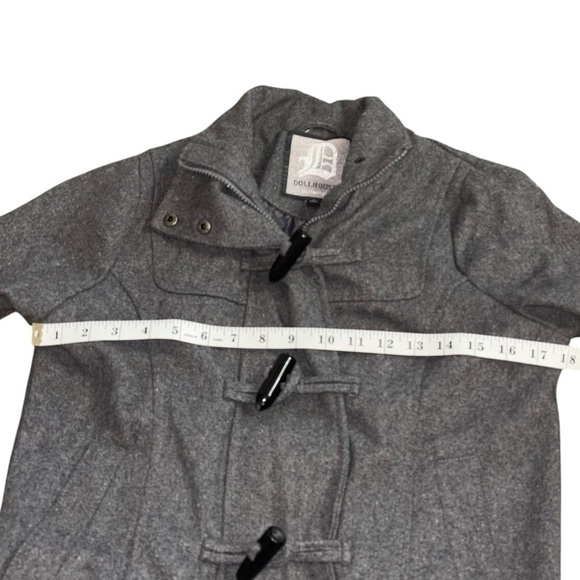 Dollhouse Woolblend Y2K Gray Button Up Zip Sweater Jacket Women’s M Winter Warm - Picture 10 of 13